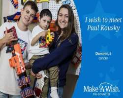 In September 2019, he met a five years old child cancer patient named Dominic as of the 